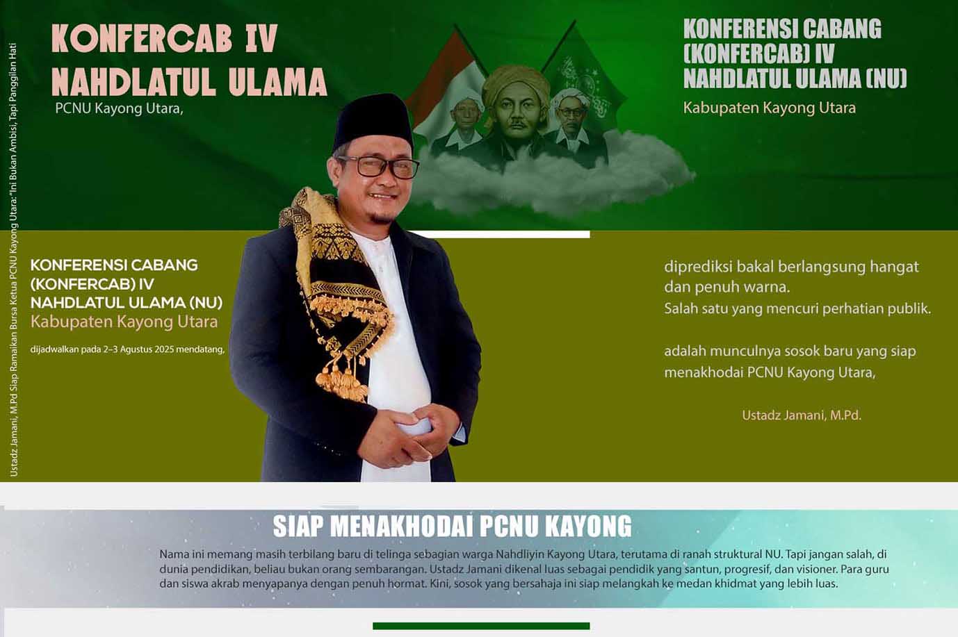 Ustadz Jamani, M.Pd Siap Ramaikan Bursa Ketua PCNU Kayong Utara: “Ini Bukan Ambisi, Tapi Panggilan Hati