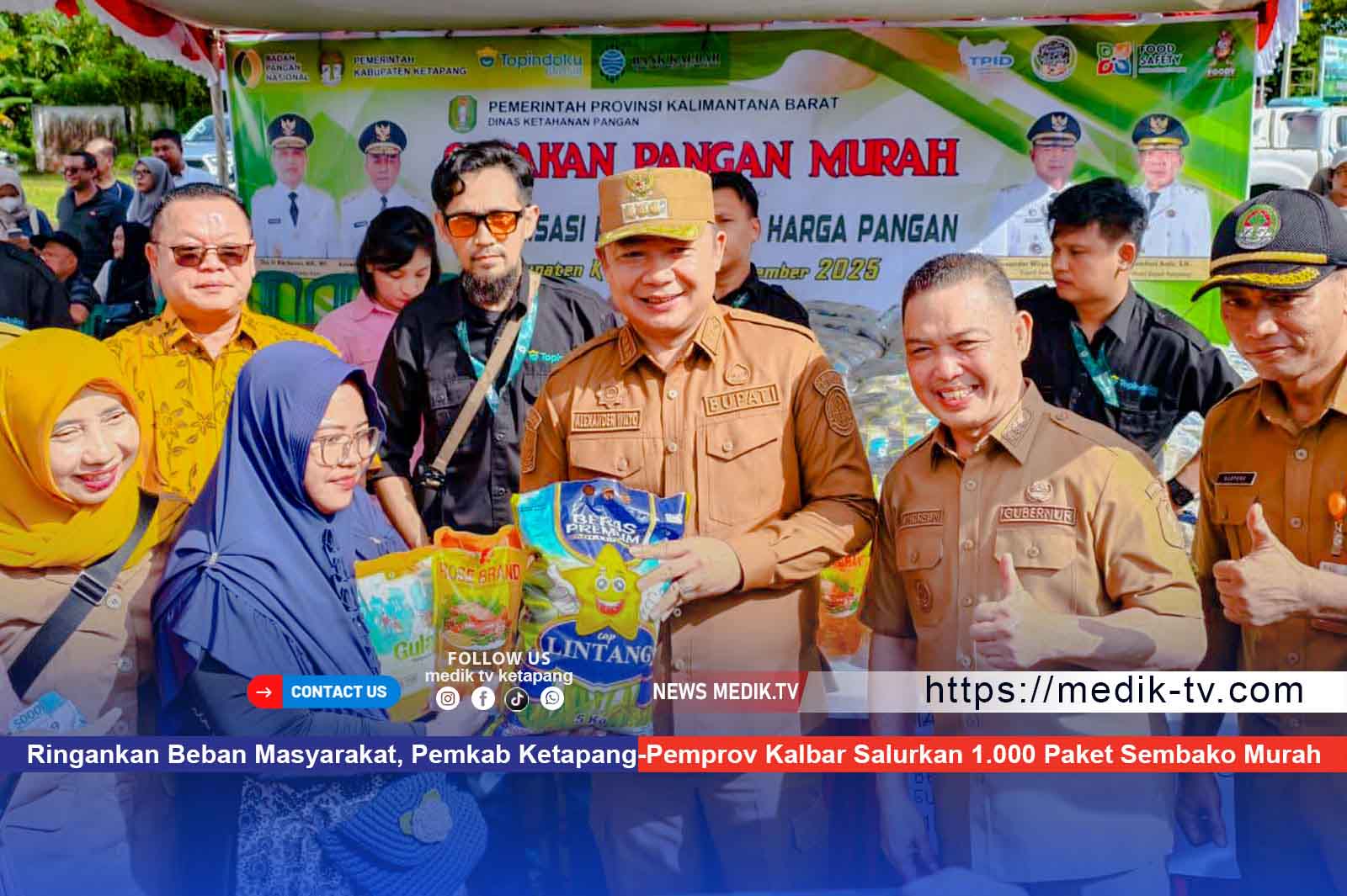 Ringankan Beban Masyarakat, Pemkab Ketapang-Pemprov Kalbar Salurkan 1.000 Paket Sembako Murah